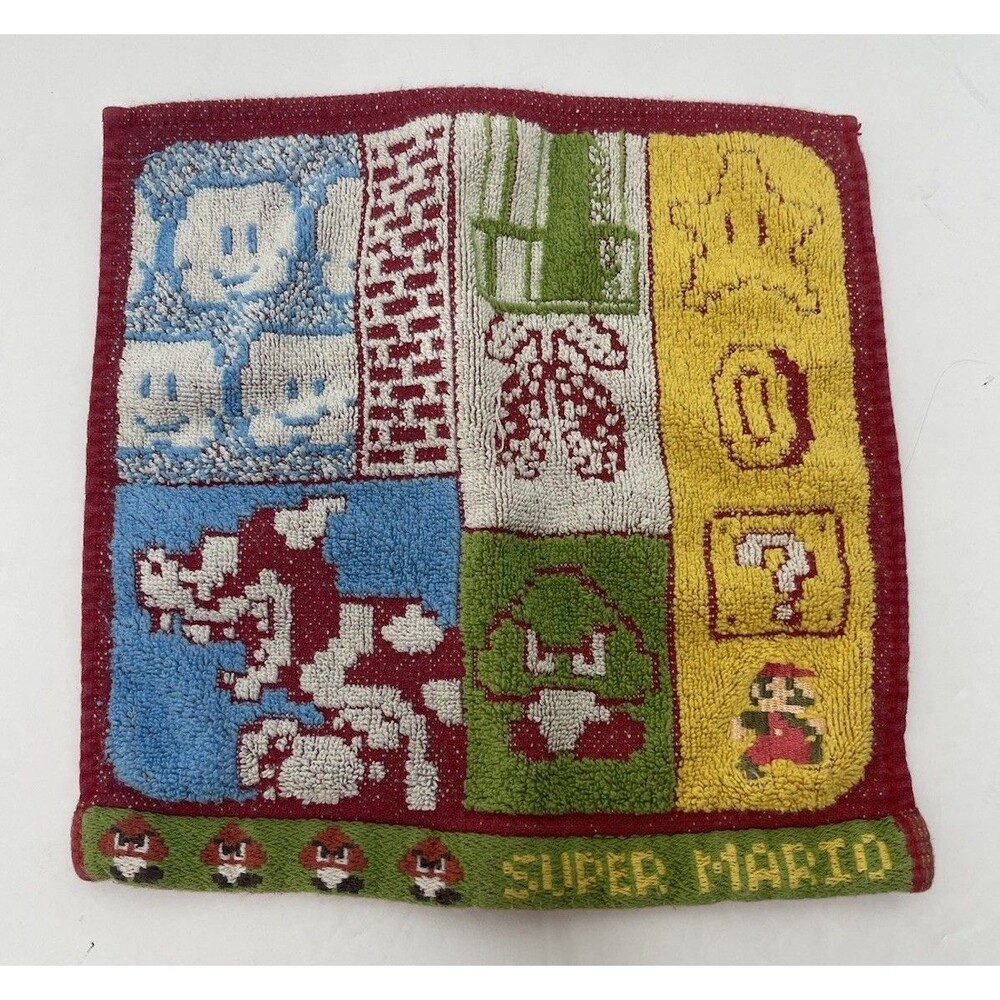 Marushin Hand Towel Mini Towel Nintendo Mario Ground Stage 9x9"
